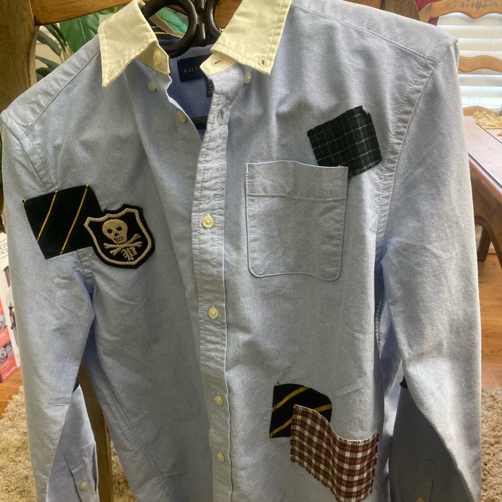 Polo by Ralph Lauren Kids Light Blue Patchwork Shirt